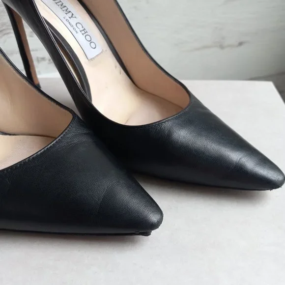 Jimmy Choo Romy Black Kid Leather 100m - Picture 8 of 16